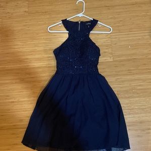 Womens dark blue sparkly dress